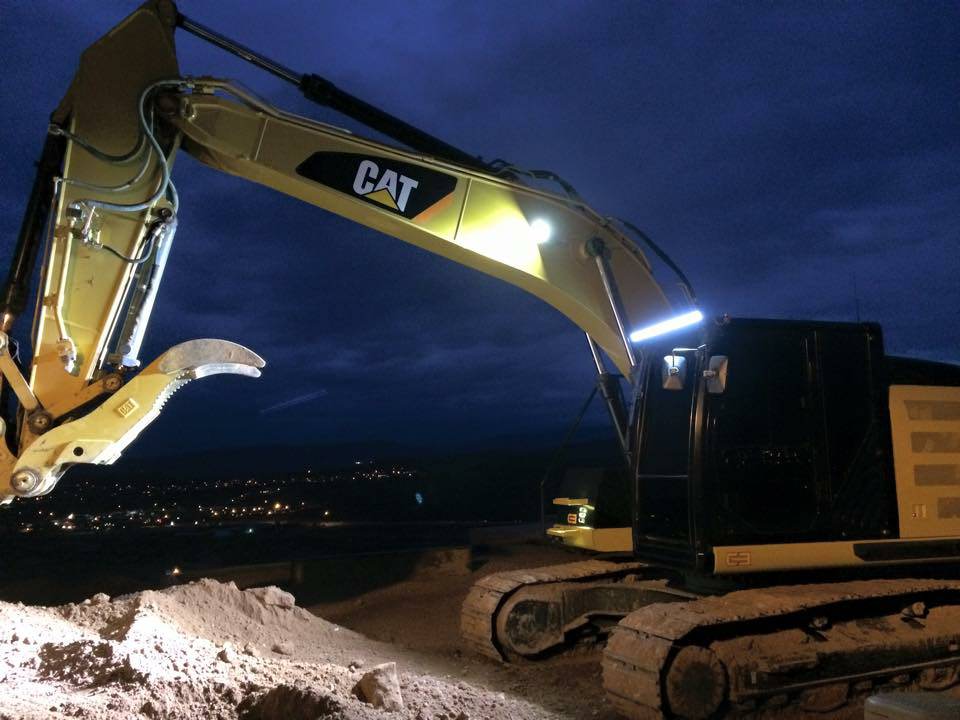 Trackhoe at Night