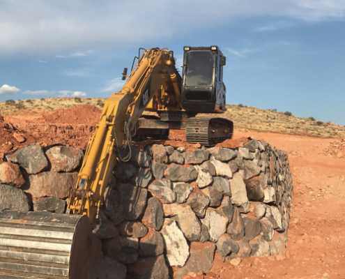 Building a rock wall in St. George