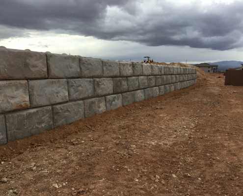 Retaining block wall in St. George