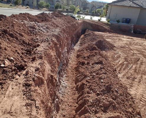 Digging trenches in Hidden Valley Estates, Utah